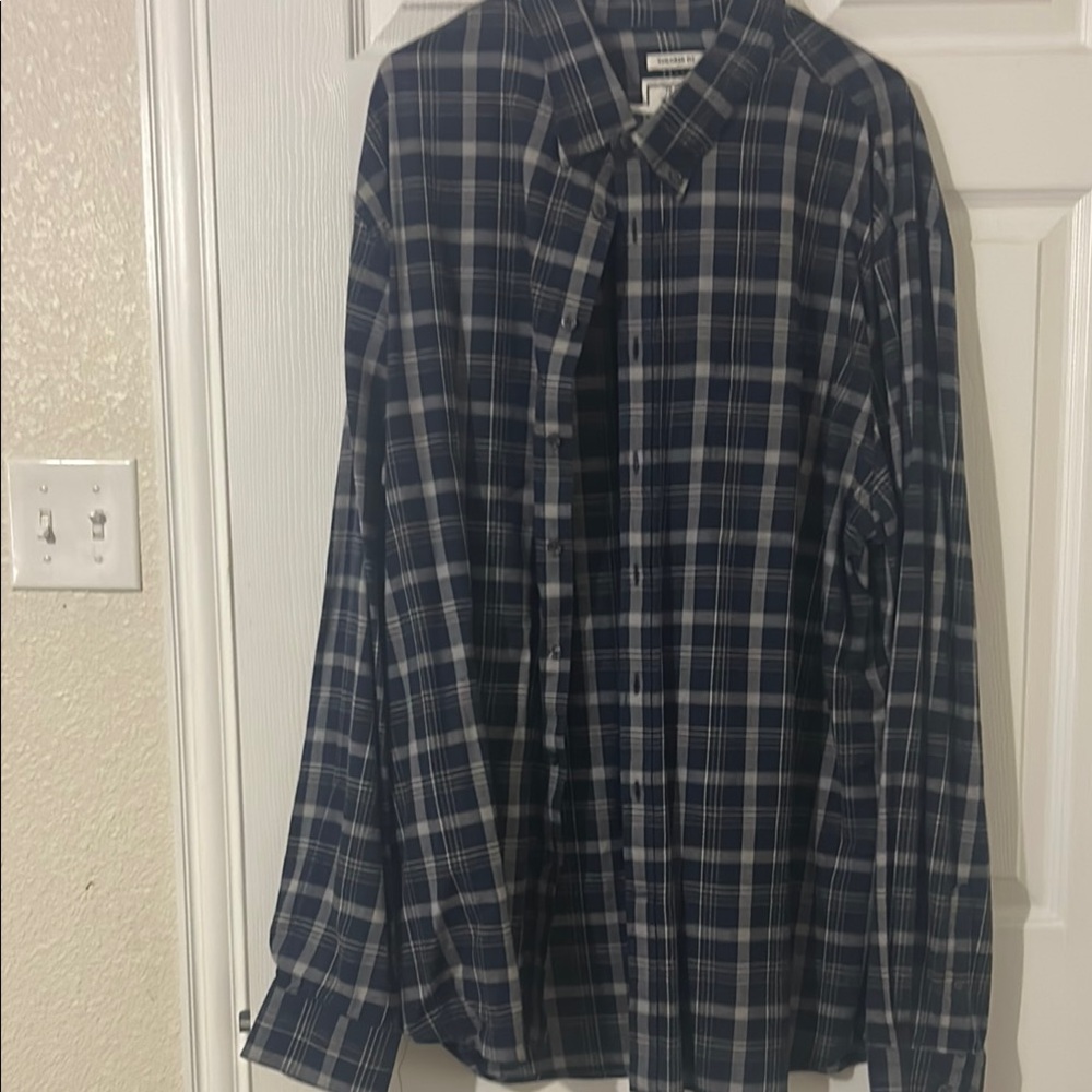 Men's Blue Plaid Shirt